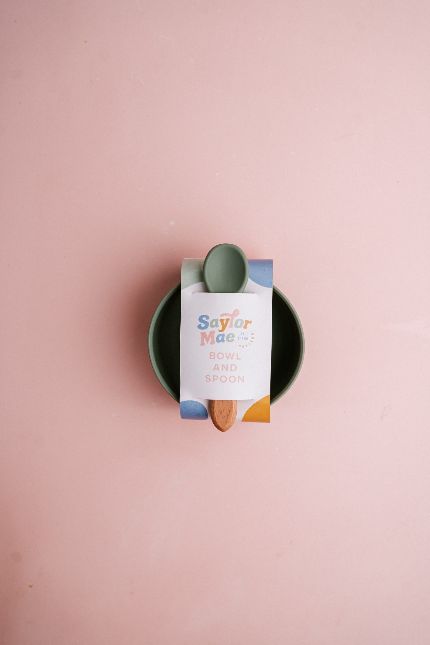 Saylor Mae Silicone Ribbed Suction Bowl with Lid and Spoon - Pistachio Sage