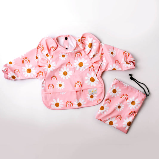 Saylor Mae Long Sleeve Waterproof Bibs - Daisy Bow