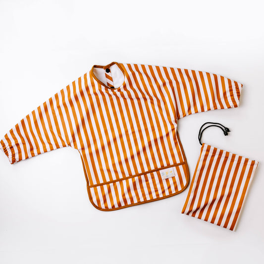Saylor Mae Long Sleeve Waterproof Bibs - Honey Stripe