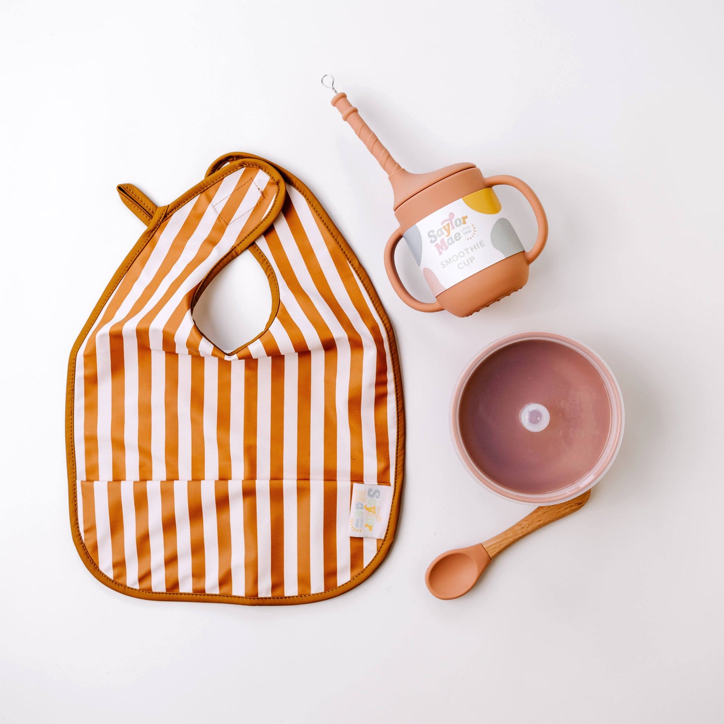 Saylor Mae Sleeveless Waterproof Bibs - Honey Stripe