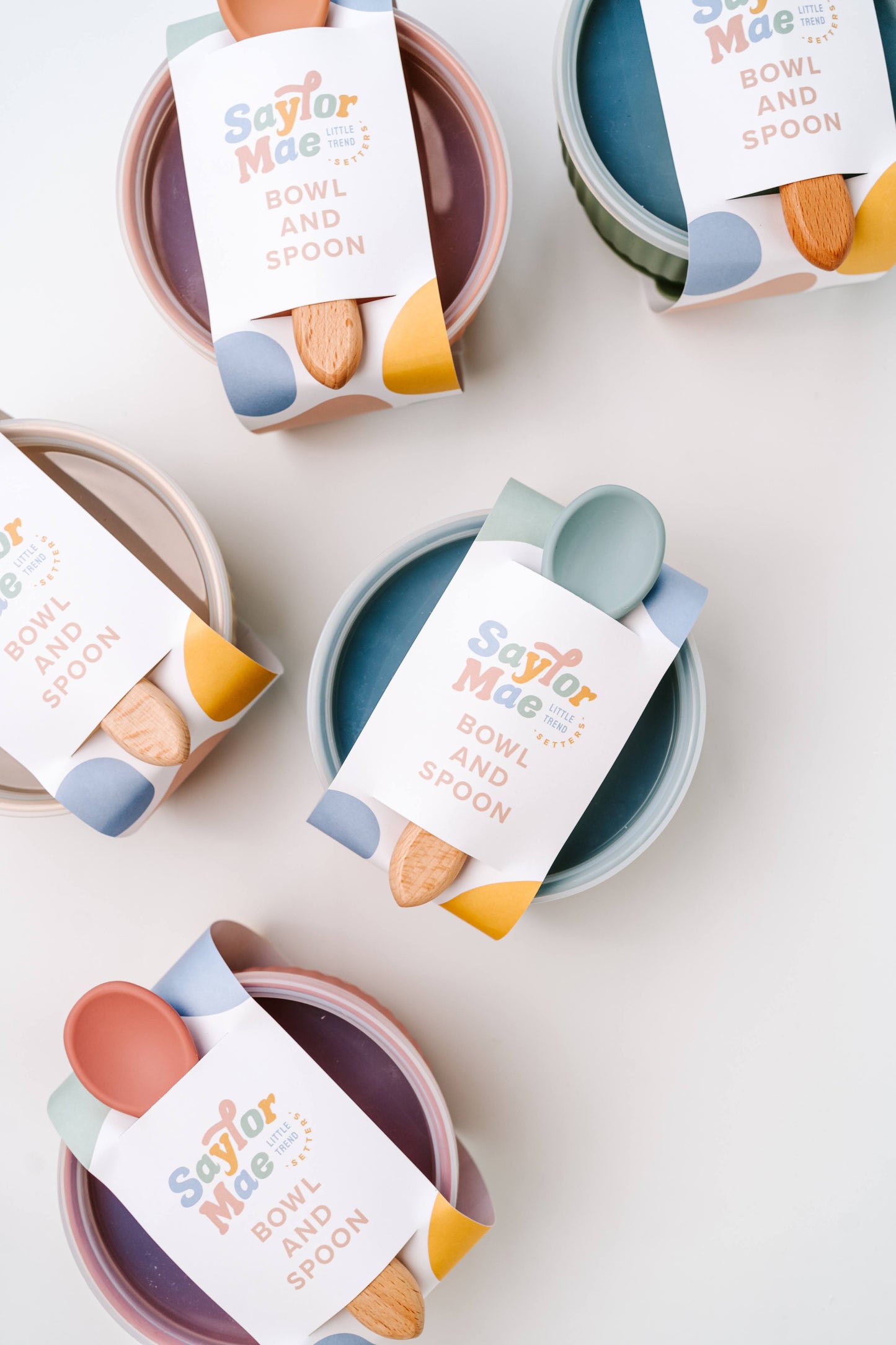 Saylor Mae Silicone Ribbed Suction Bowl with Lid and Spoon - Sunday Rose