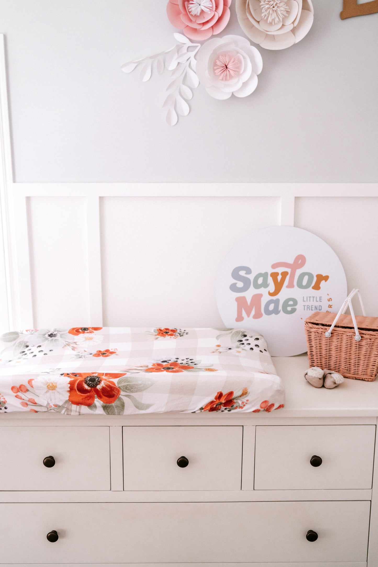 Saylor Mae Fitted Bassinet Sheets / Change Mat Cover - Scarlett