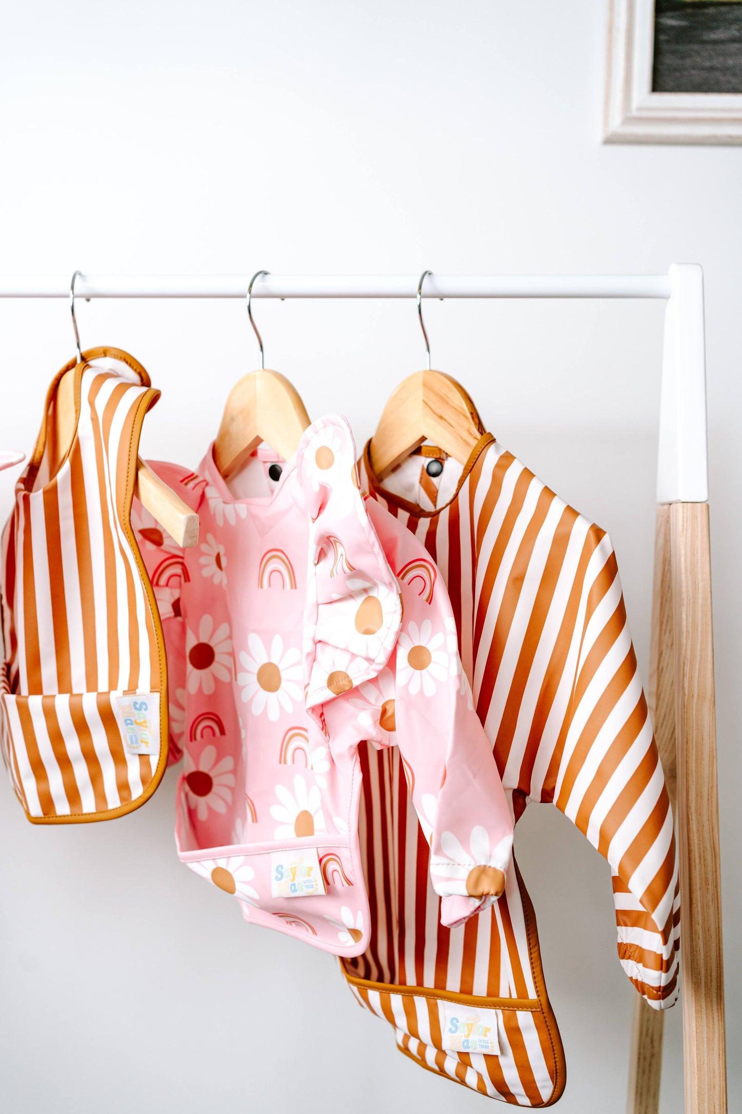 Saylor Mae Long Sleeve Waterproof Bibs - Daisy Bow