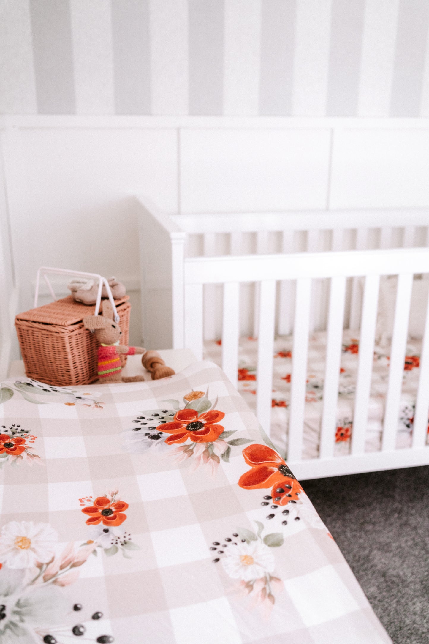 Saylor Mae Fitted Bassinet Sheets / Change Mat Cover - Scarlett