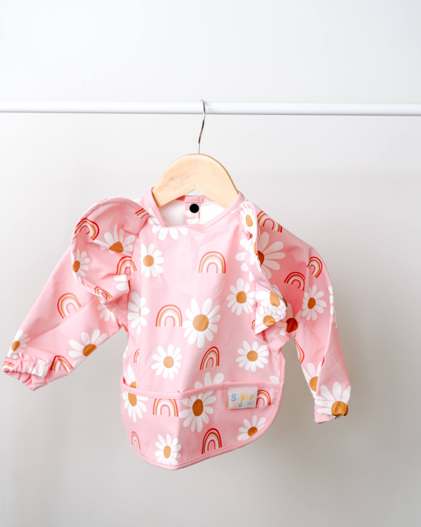 Saylor Mae Long Sleeve Waterproof Bibs - Daisy Bow
