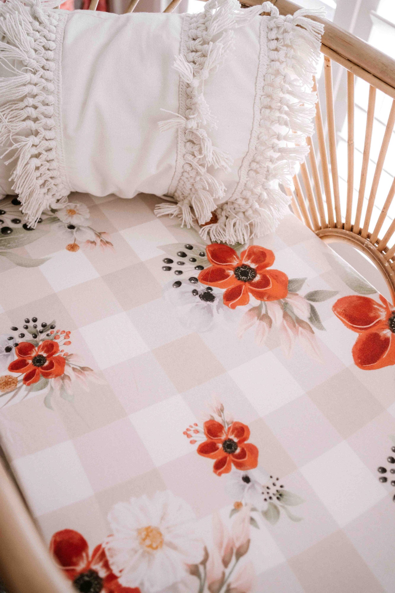 Saylor Mae Fitted Bassinet Sheets / Change Mat Cover - Scarlett