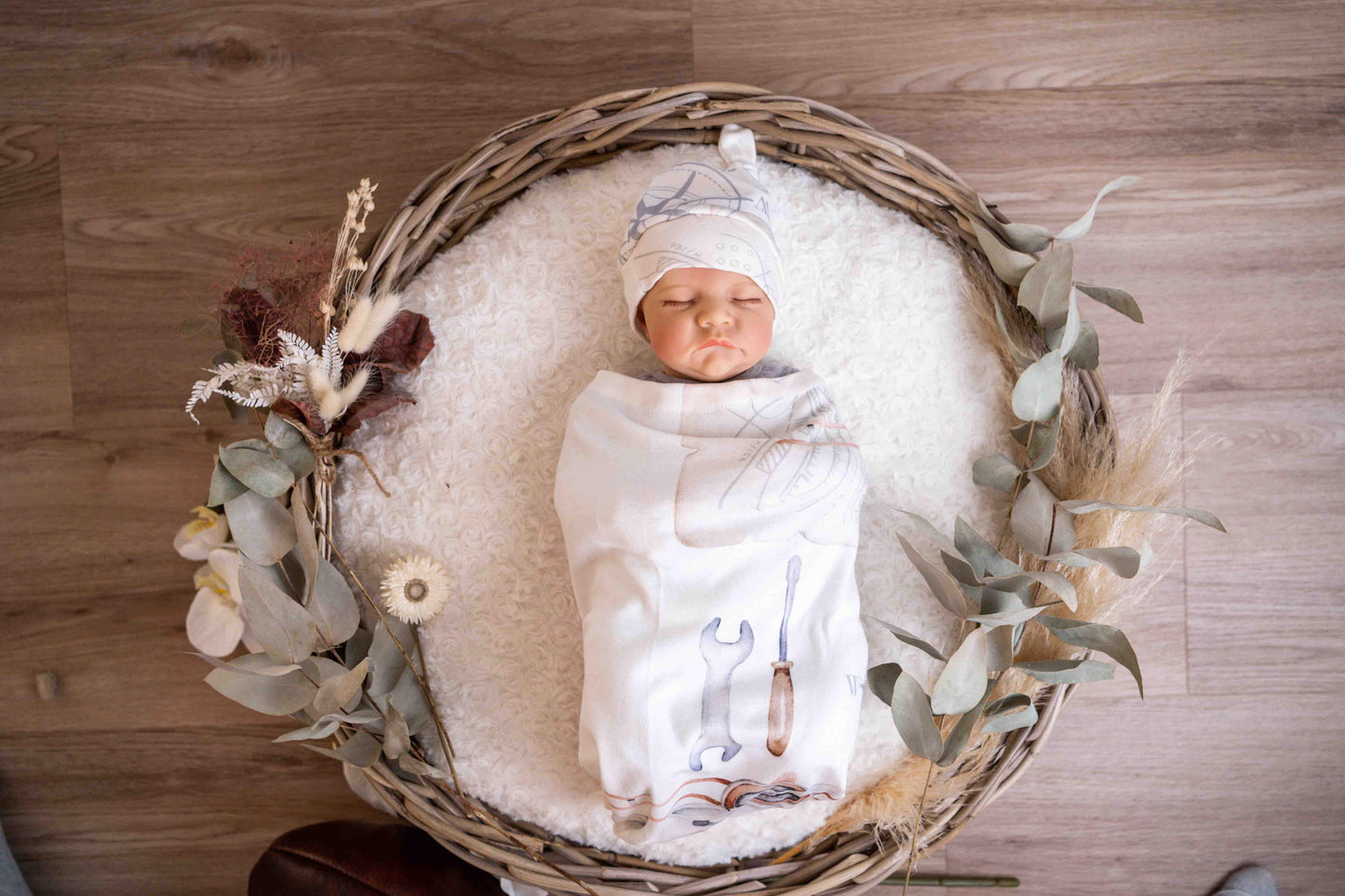 Saylor Mae Swaddle Sack Sets - Oaklynn with beanie