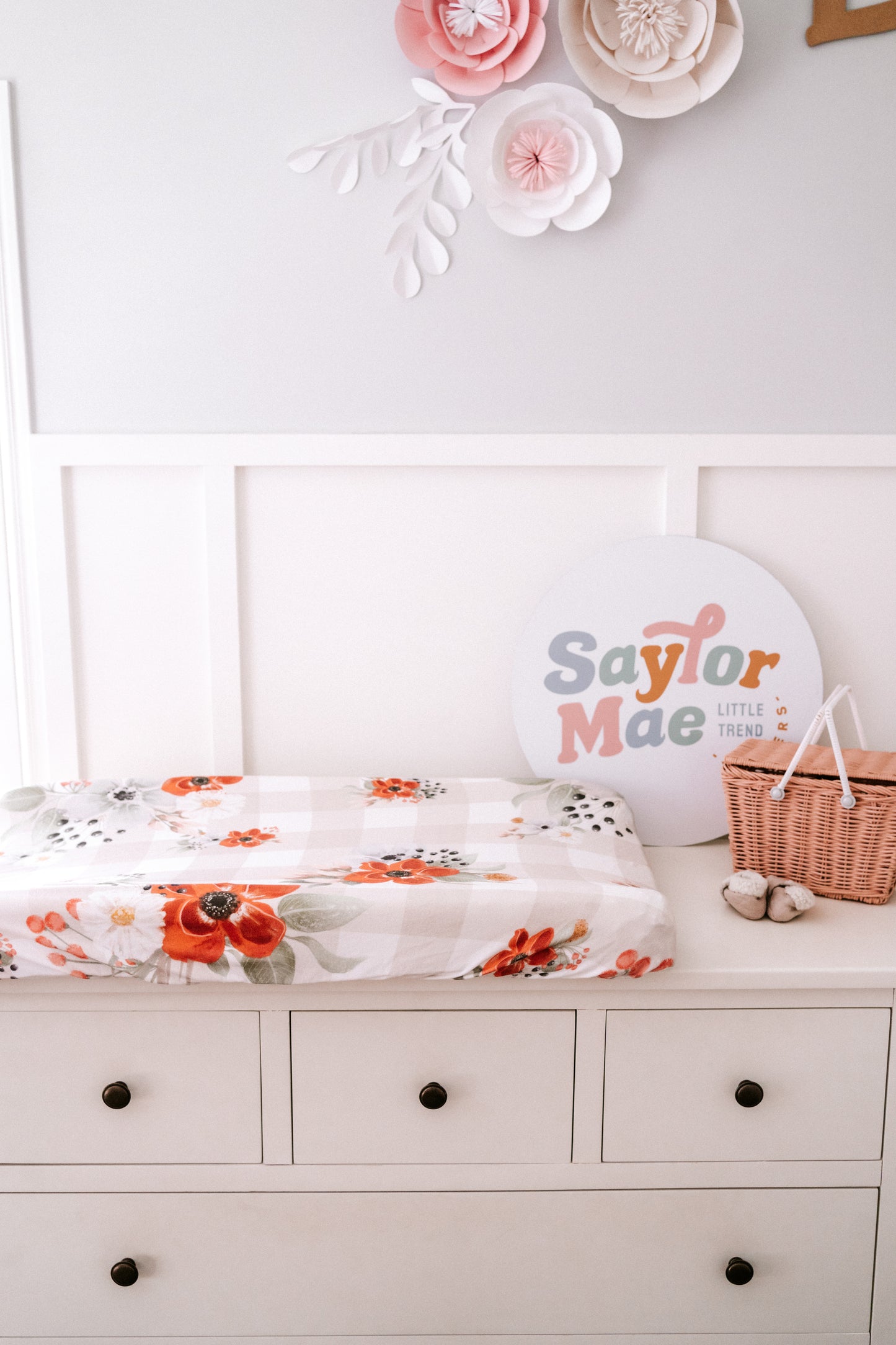 Saylor Mae Fitted Bassinet Sheets / Change Mat Cover  - Scarlett