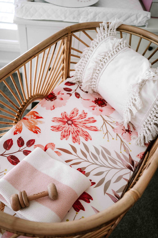 Saylor Mae Fitted Bassinet Sheets / Change Mat Cover - Sienna