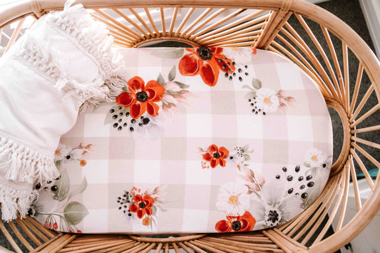 Saylor Mae Fitted Bassinet Sheets / Change Mat Cover - Scarlett