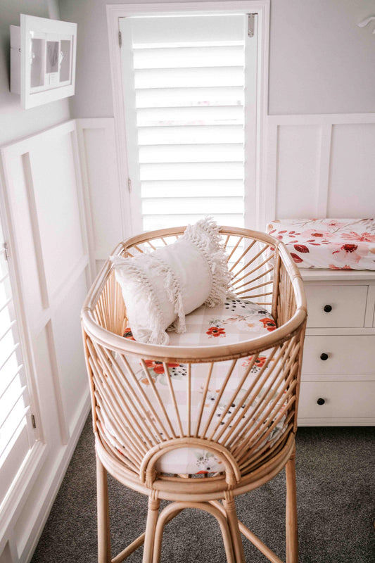 Saylor Mae Fitted Bassinet Sheets / Change Mat Cover - Scarlett