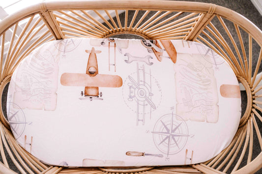 Saylor Mae Fitted Bassinet Sheets / Change Mat Cover - Oaklynn