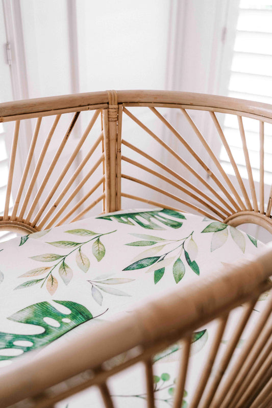 Saylor Mae Fitted Bassinet Sheets / Change Mat Cover - Olive